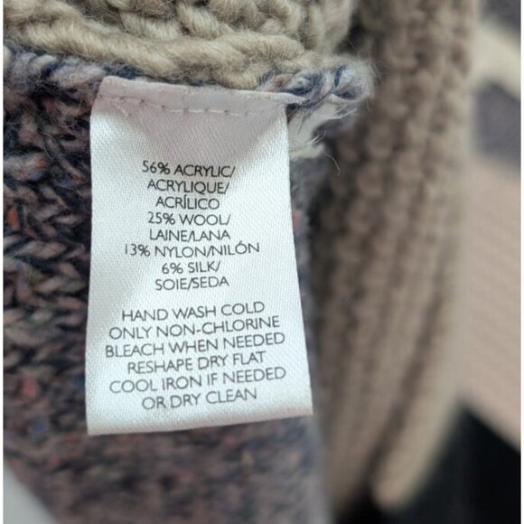 LOFT Women's Sweatr Size M Pullover Crewneck Chunky Colorblock - Picture 10 of 13